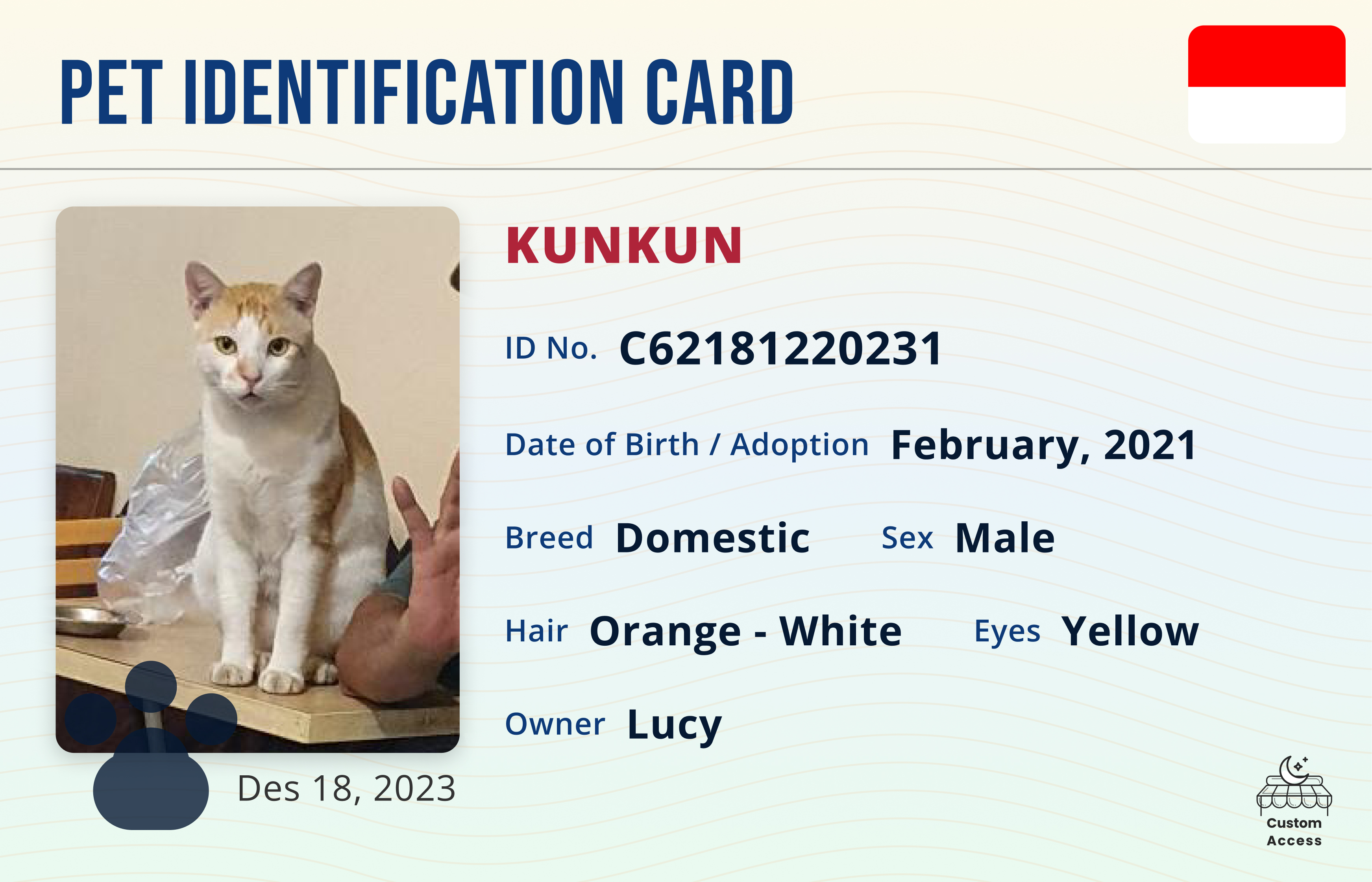 Kartu Pet ID - Kunkun